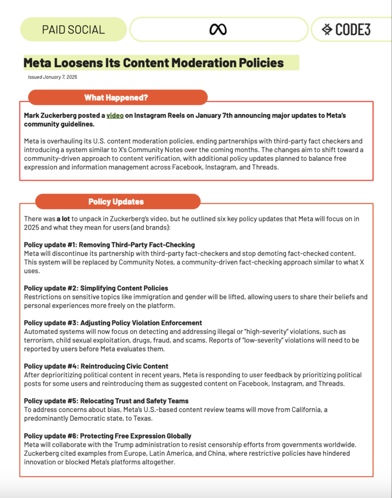 Meta Loosens its Content Moderation Policies